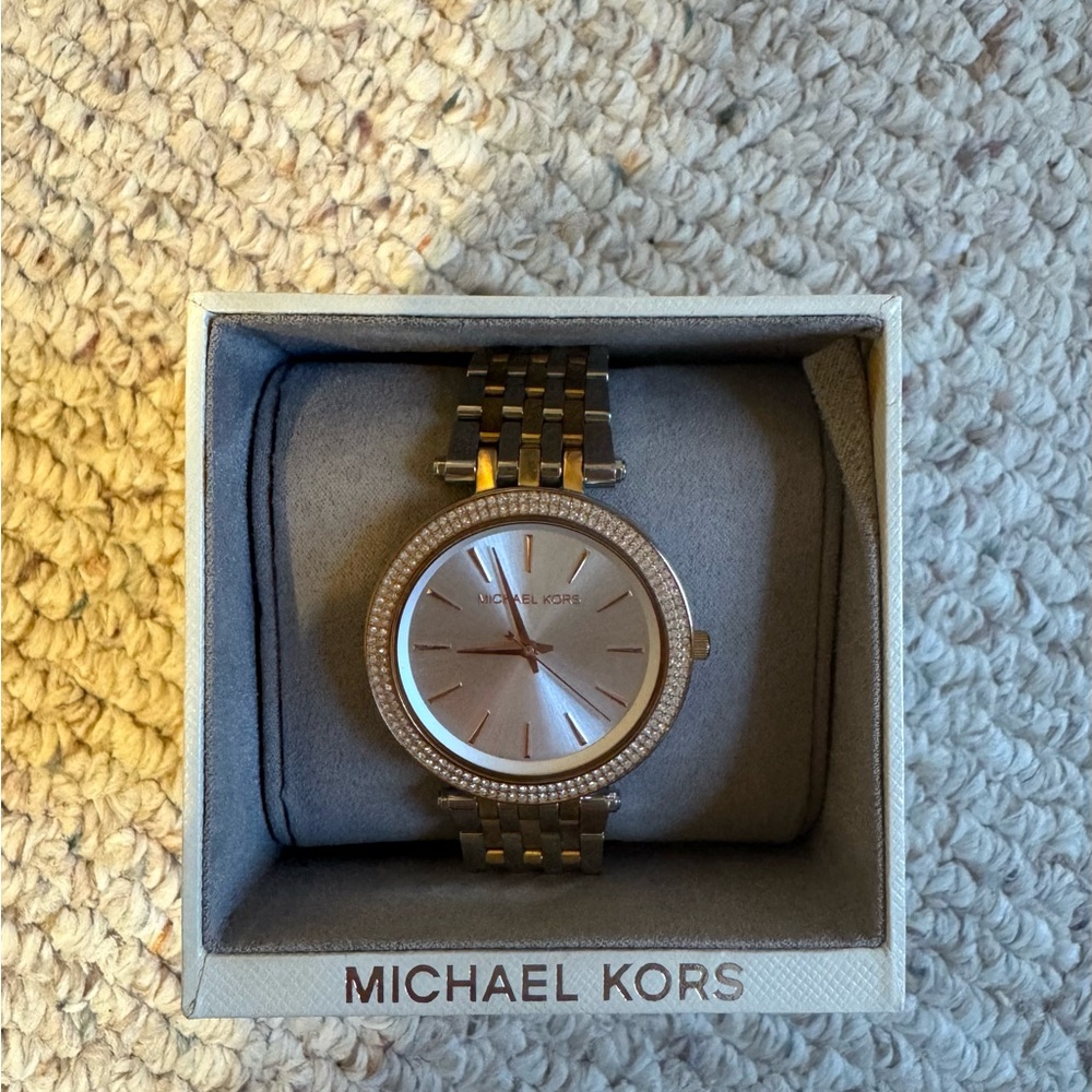 Michael Kors Mix-Metal Watch with Crystal Bezel - Darci Watch 39mm